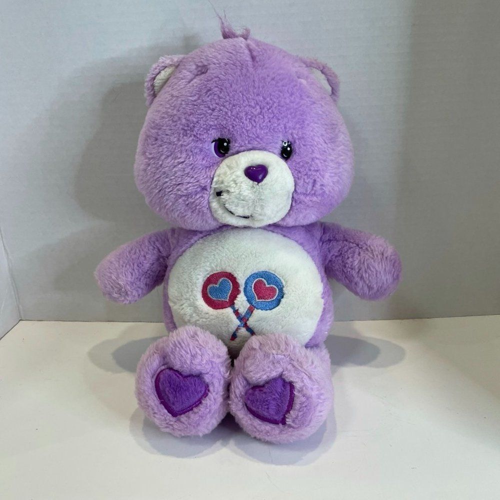 Care Bears Talking Share Bear‎ 2003 Purple 12" Plush